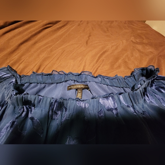 Whbm silk off shoulder dark blue blouse size XL - Picture 6 of 7